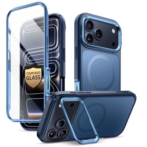 i-BLASON for iPhone 17 Pro Case MagSafe with Stand [9H Tempered Glass Screen Protector] [Military-Grade Protection] [Camera Control Button] Full-Body Heavy Duty Magnetic Phone Case 6.3'', - Image 1