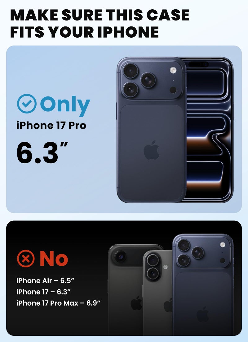 i-BLASON for iPhone 17 Pro Case MagSafe with Stand [9H Tempered Glass Screen Protector] [Military-Grade Protection] [Camera Control Button] Full-Body Heavy Duty Magnetic Phone Case 6.3'', - Image 2