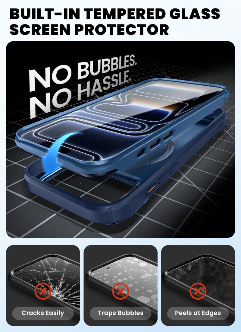 i-BLASON for iPhone 17 Pro Case MagSafe with Stand [9H Tempered Glass Screen Protector] [Military-Grade Protection] [Camera Control Button] Full-Body Heavy Duty Magnetic Phone Case 6.3'', - Image 5