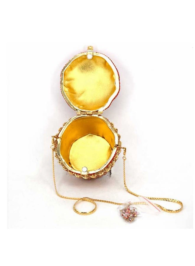 DJBM Cute Cupcake Rhinestone Clutch Diamond Crystal Purse Evening Bags for Women Party Wedding Cocktail Prom, Gold - Image 5