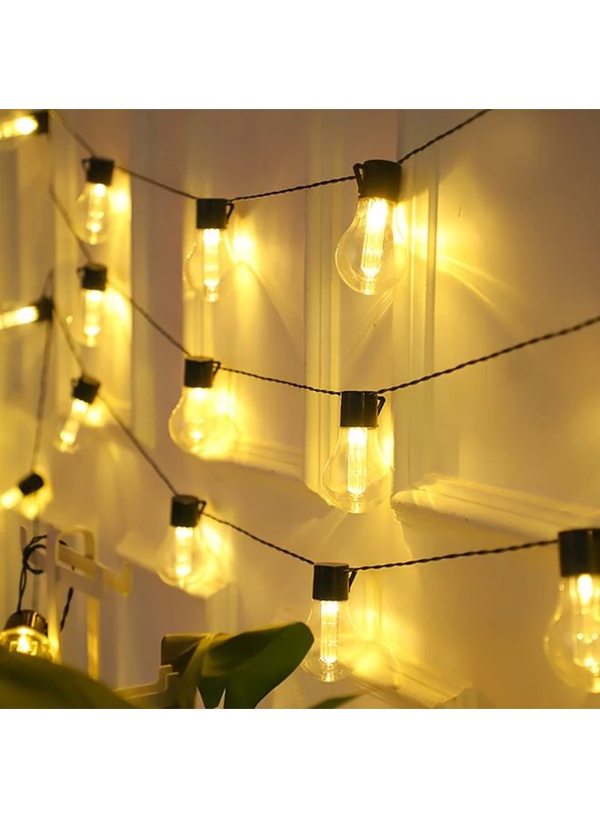 Warm White Solar String Lights 10 LED Bulbs 8 Modes Outdoor Waterproof - Image 3