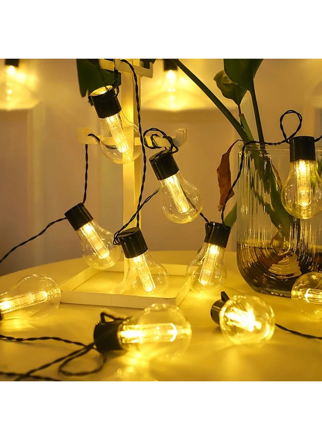 Warm White Solar String Lights 10 LED Bulbs 8 Modes Outdoor Waterproof - Image 5