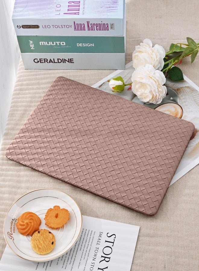 Seorsok Compatible with MacBook Air 13.6 inch Case M4 M3 M2 2025 2024-2022 Release A3240 A2681 A3113 Touch ID,Elegant Plastic Hard Shell Case with Transparent Keyboard Cover,Brown Tartan PVC Leather - Image 4