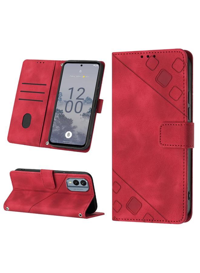 اس-توب جراب لهاتف Nokia X30 مصنوع من الجلد المنقوش بملمس الجلد - Image 1