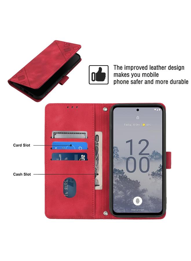 اس-توب جراب لهاتف Nokia X30 مصنوع من الجلد المنقوش بملمس الجلد - Image 4