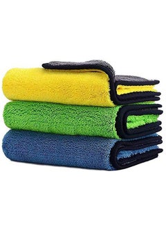 Generic 3pcs Superfiber Car Dry Towel, Double-Sided Super Thick Plush Superfiber Towel  - Image 1