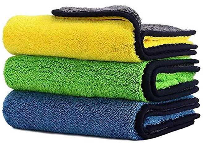 ثلاثة قطع من الألياف فائقة منشفة جافة سيارة مزدوجة الجانب، سميكة فائقة الرف منشفة فائقة الألياف - Image 1