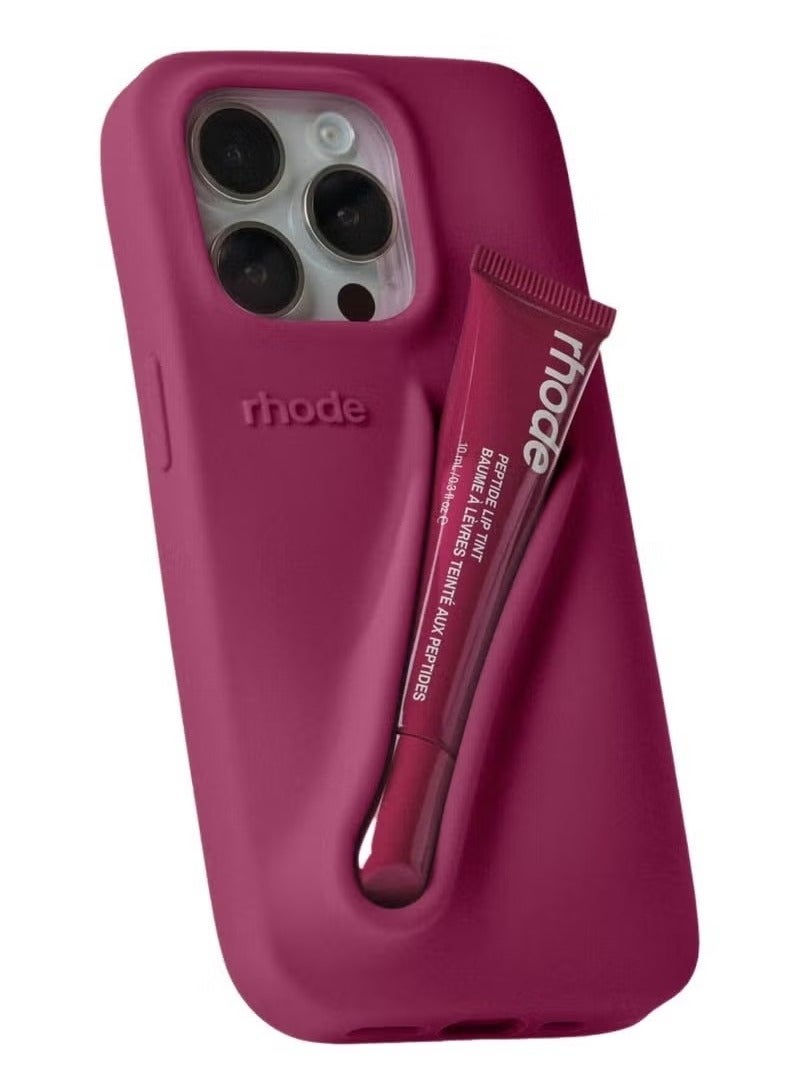 رود جراب هاتف محمول بسيط لاصق لدعم الشفاه لهاتف iPhone، جراب مطاطي لملمع الشفاه، أحمر شفاه مرطب، داعم للشفاه (هلام التوت) - Image 1