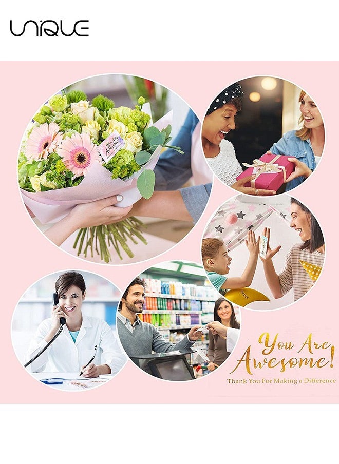 Unique - 200Pcs Thank You Cards, You'Re Awesome Colorful Thank You Note Cards Recognition Postcards Children'S Reward Incentive Small Cards Suitable for Volunteers Nurses Doctors Teachers Students Etc, 2" x 3.5" - Image 1