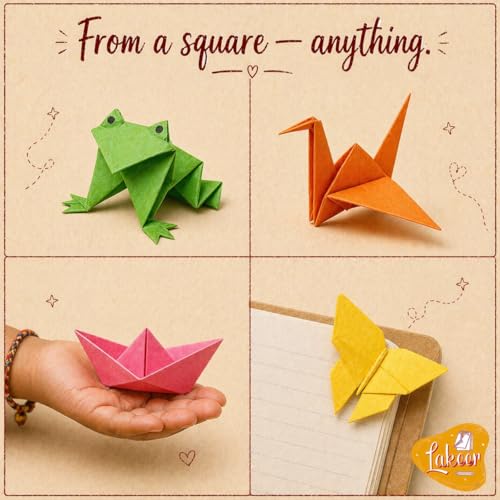 Lakeer 15cm x 15cm Origami Paper (Set of 1, Multicolor) Pack of 200 Sheets Unruled 15cm x 15cm Origami Paper (Set of 200, Multicolor) - Image 4