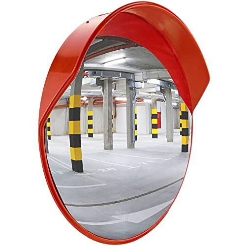 ABS INDUSTRY Convex Safety Outside Mirror 18 Inches/45 Cms Polycarbonate Traffic Mirror Unbreakable Round Wide-Angle Driveway Mirror,With Adjustable Brackets & Nuts Bolts For Installation(Pack Of 1) - Image 1
