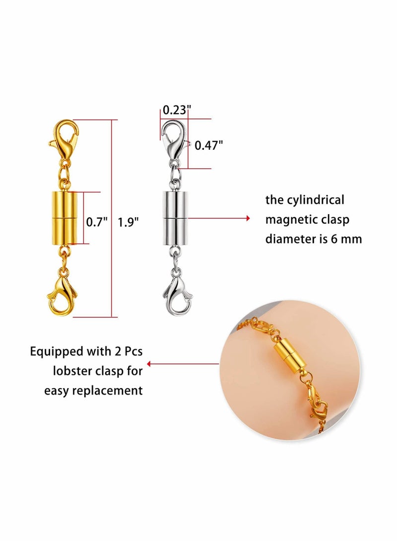 SYOSI 12 Piece Gold and Silver Necklace Clasps Magnetic Jewelry Locking Clasps and Closures Bracelet Lobster Clasp Connector for DIY Necklace Bracelet Jewelry Crafts Making Supplies - Image 2
