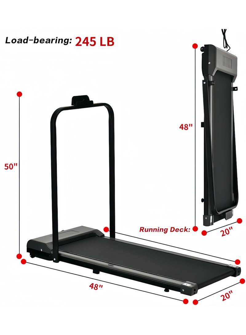 WAKYME Walking Pad Under Desk Treadmill Treadmills for Home 2 in 1 Walking Machine Portable Folding Electric Motorized Walking and Jogging Machine for Home and Office Workout with Remote Control LED Display - Image 2
