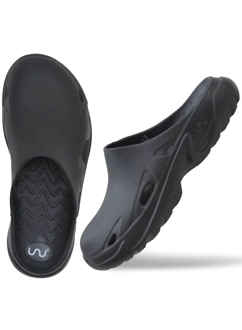 Doubleu Doubleu Roma Urban Mule for Men Comfortable Slipper (Black)
