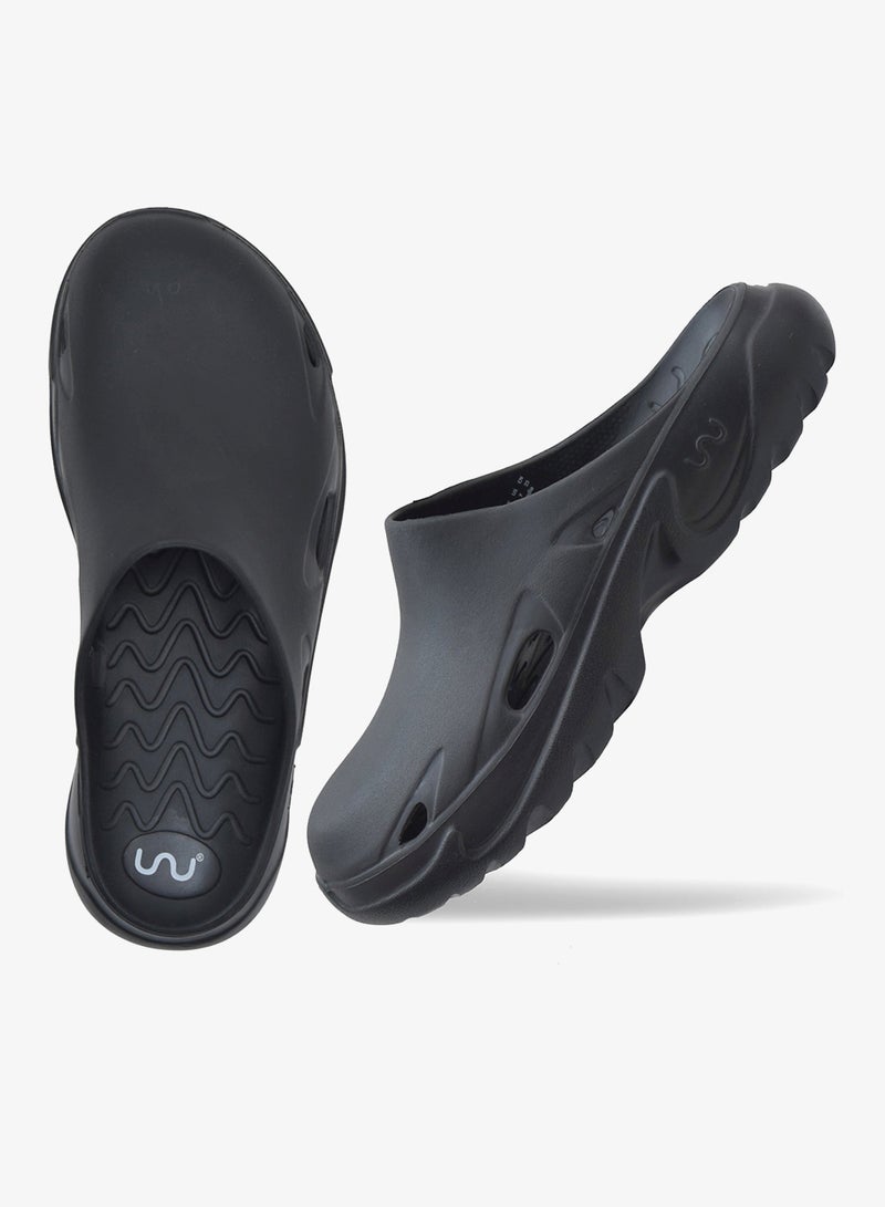 Doubleu Roma Urban Mule for Men Comfortable Slipper (Black) - Image 1