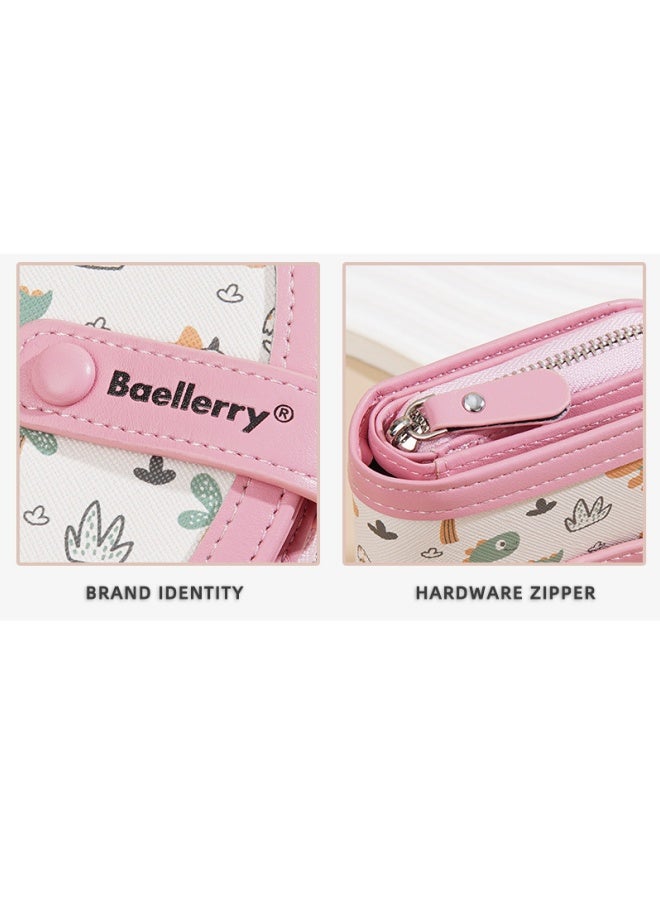 بايلليري محفظة طباعة الديناصورات لطيفة للأطفال الجدد ، حقيبة بطاقة محفظة الكرتون ، محفظة سحاب طالب قصيرة ، محفظة محمولة ، مصممة عصرية ولطيفة ، صغيرة وطزجة ومتطابقة الألوان ، مناسبة لمحفظة عالمية يومية. - Image 5