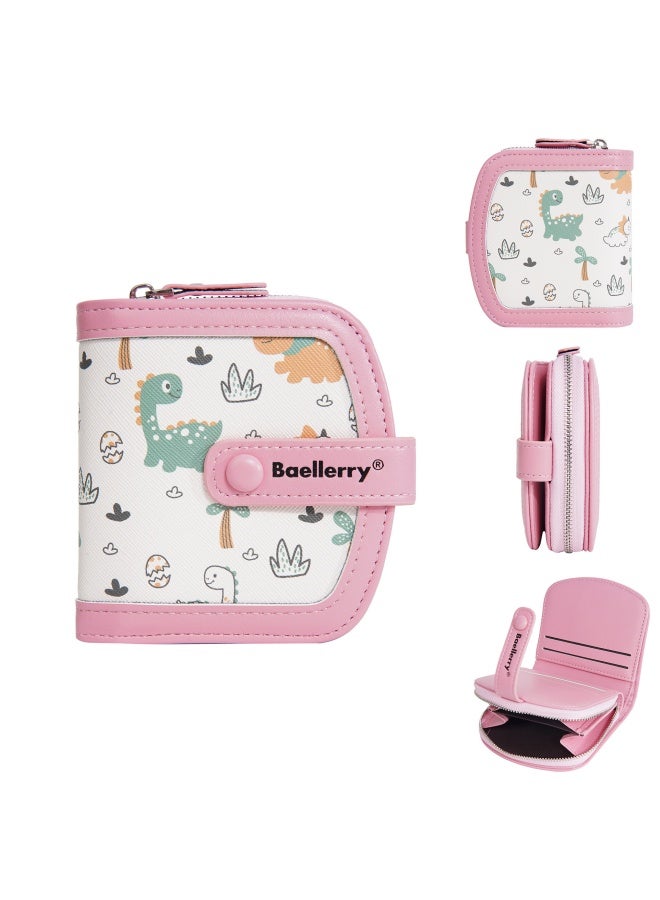 بايلليري محفظة طباعة الديناصورات لطيفة للأطفال الجدد ، حقيبة بطاقة محفظة الكرتون ، محفظة سحاب طالب قصيرة ، محفظة محمولة ، مصممة عصرية ولطيفة ، صغيرة وطزجة ومتطابقة الألوان ، مناسبة لمحفظة عالمية يومية. - Image 3