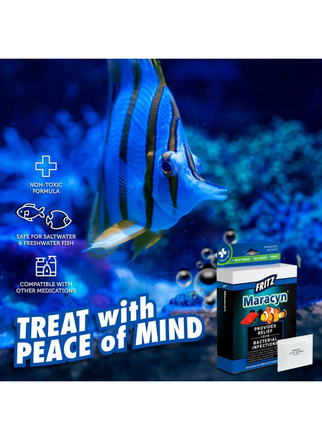 Fritz Maracyn - for Saltwater and Freshwater gram-Positive Relief from Bacterial gil, Popeye, More - Easy dose Packets, 20 Count