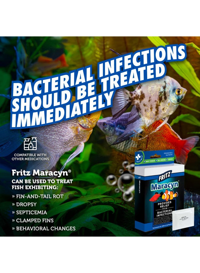 Fritz Maracyn - for Saltwater and Freshwater gram-Positive Relief from Bacterial gil, Popeye, More - Easy dose Packets, 20 Count