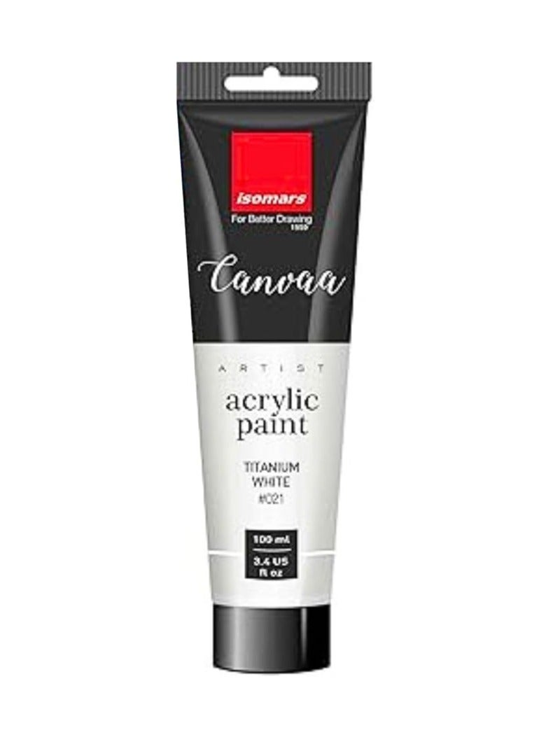 Isomers Canvaa Acrylic Paint 100ml Vibrant Pigmented & Fadeproof Colors - ARTIST SERIES - For Canvas Painting, Scrap Book, Paper Board, Wood & Terracotta Titinum White - Image 2