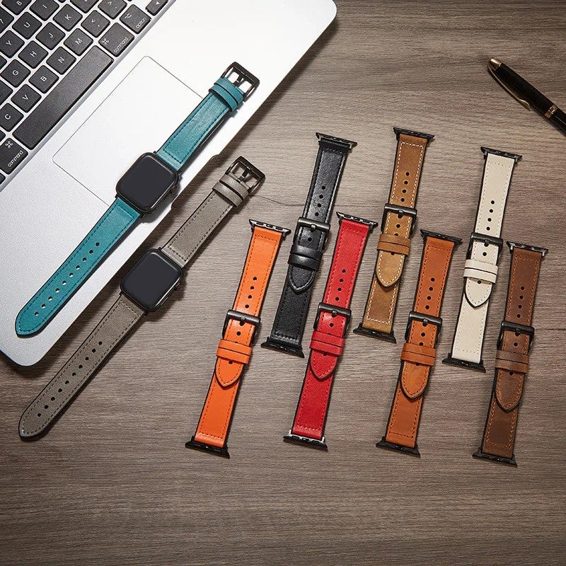 Bluejw Crazy Genuine Leather and Silicone Watch Band Replacement Straps for Apple Watch Series 8 7 6 Ultra – Easy to Replace the Watch Strap - Image 3