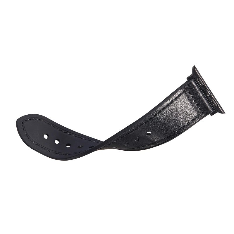 Bluejw Crazy Genuine Leather and Silicone Watch Band Replacement Straps for Apple Watch Series 8 7 6 Ultra – Easy to Replace the Watch Strap - Image 1