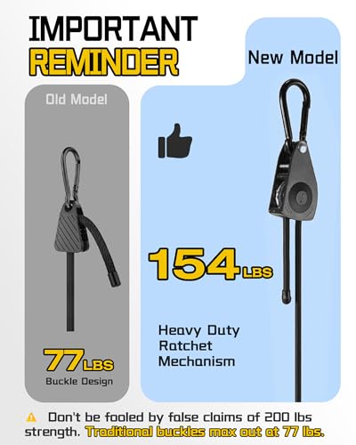 LuckyStraps 8 Pcs 48 Inch Adjustable Carabiner Bungee Cords with Hooks, Easy to Adjust from 7" to 48", Black Bungee Straps with UV-Resistance & Superior Elasticity for Cargo, Bike, Luggage, Carts, Truck, etc - Image 3