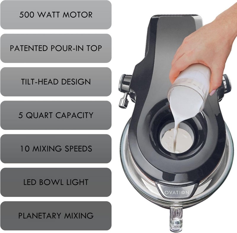 Kenmore Kenmore Elite Ovation 49090 Exclusive PourIn Top 5Qt TiltHead Kitchen Stand Mixer Metallic Silver  - Image 3
