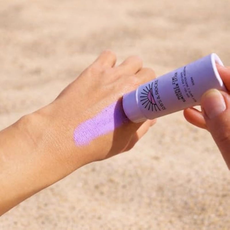 Zinc Sunscreen Stick, SPF 50+, Water Resistant, Purple, 30g - Image 3