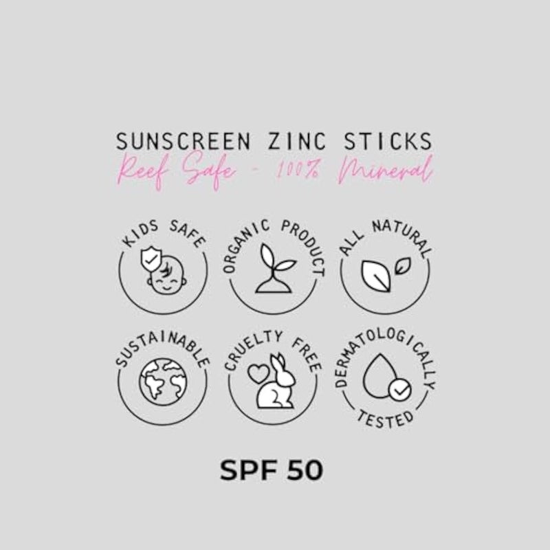 Zinc Sunscreen Stick, SPF 50+, Water Resistant, Purple, 30g - Image 5