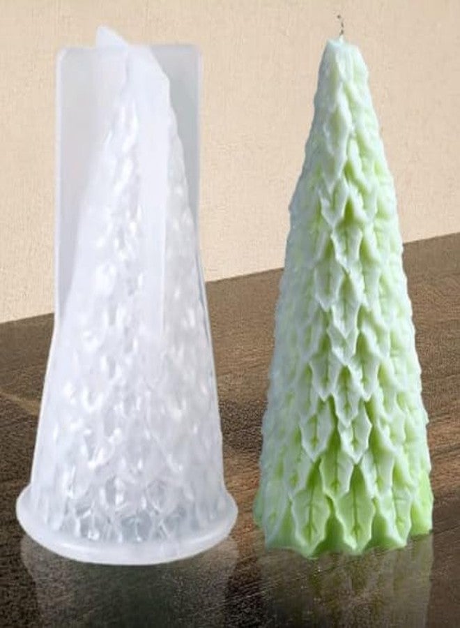 53 Arts Christmas Sage Tree Soy Candle Mould | Silicone Mold for Scented Candles, Aromatherapy, Home Décor & Holiday Gifts | Reusable Ornamental Christmas Tree Shape Candle Mold - Image 1