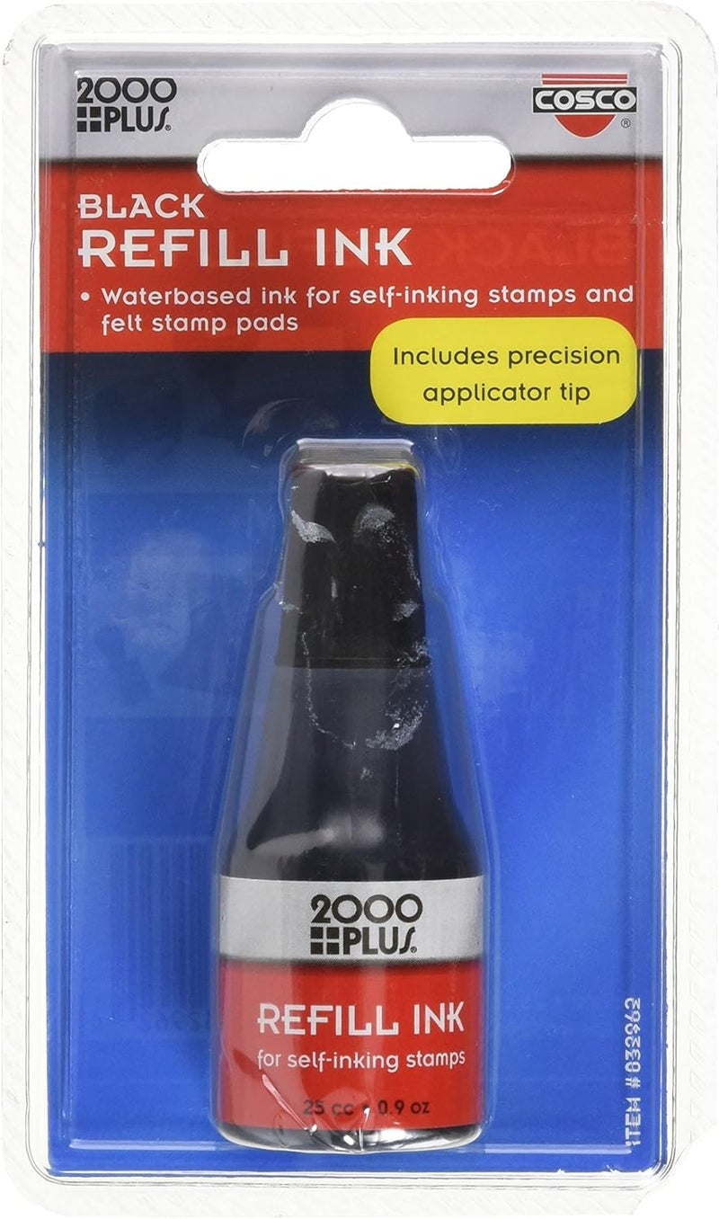 2000 PLUS Self-Inking Refill Ink - Black, 25cc Bottle for Rubber Stamps - Image 2