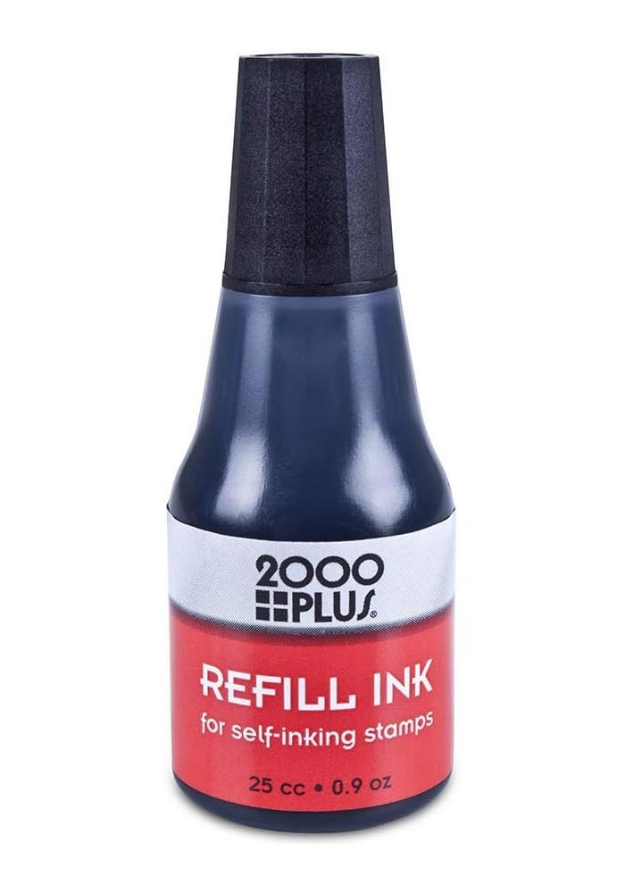 2000 PLUS Self-Inking Refill Ink - Black, 25cc Bottle for Rubber Stamps - Image 1