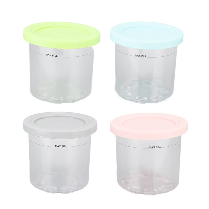 Jiawu Ice Cream Pint Container Replacement 4 Pack 20oz Cups Compatible with Ninja Creami NC299AMZ  NC300s Series