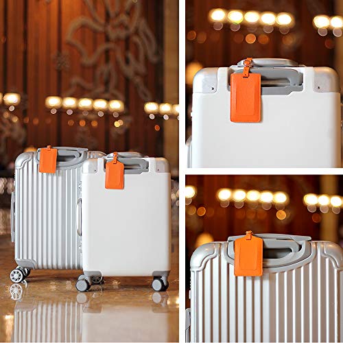 Vigorport Leather Personalized Suitcase Tag Set Luggage Id Tags Labels Travel Accessories - Set of 4 - Image 2