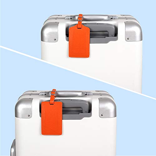 Vigorport Leather Personalized Suitcase Tag Set Luggage Id Tags Labels Travel Accessories - Set of 4 - Image 3
