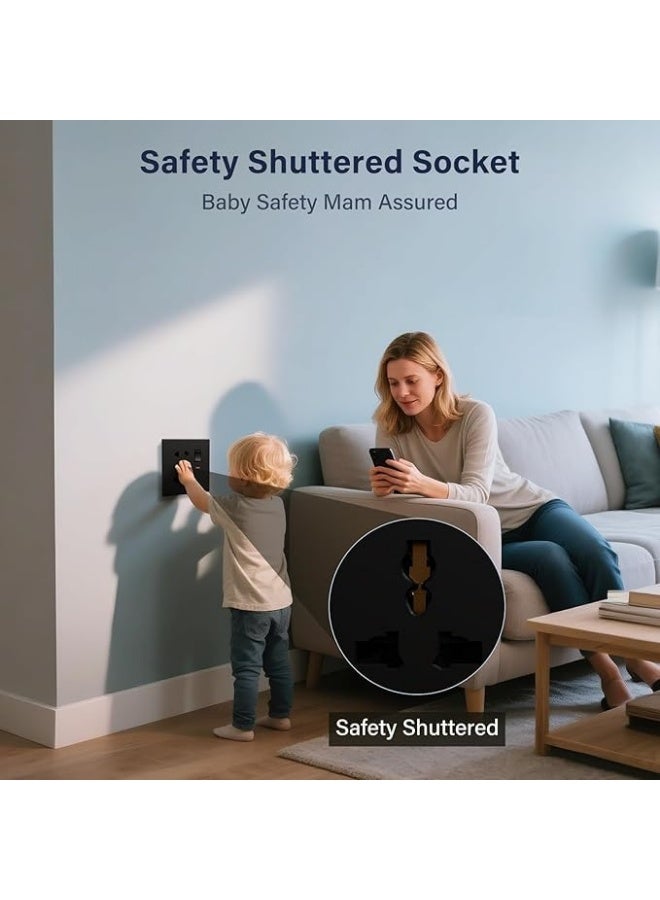 Future Universal Switched Power Socket Outlet with Multi Standard Plug Compatibility, Wall Mounted Electrical Socket for Home Office Hotel and Commercial Power Connection Solutions - Image 5