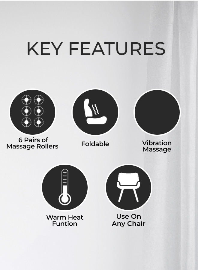 Zero Beyond Wellness ZERO HEALTHCARE Lumboluxe Mobile Seat Massager Back, Shoulder & Neck Massager with Multi Massage Mode, Heat & Vibration Seat Therapy for Back Pain - Image 2