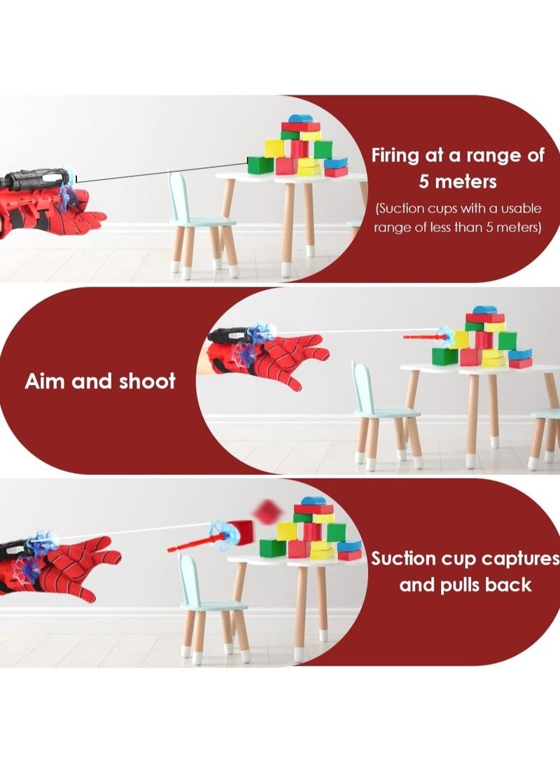 Spider Web Shooters with Gloves, Superheroes Wrist Launcher Toy, Funny Children Educational Toys, Party Cosplay Gift for Kids  - Image 3