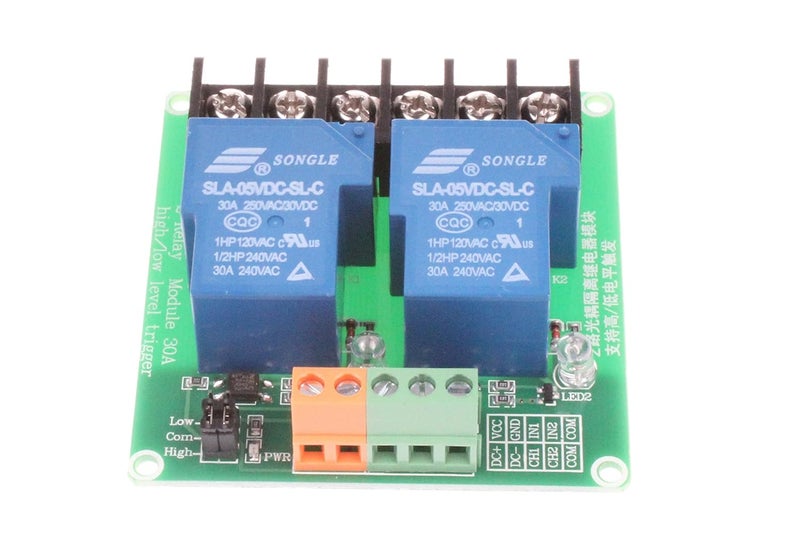 NOYITO 30A 2-Channel Relay Module High Low Level Trigger with Optocoupler Isolation Load DC 30V AC 250V 30A for PLC Automation Equipment Control, Industrial Control (2-Channel 5V) - Image 2