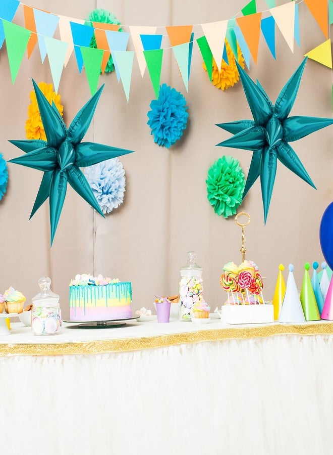 Tellpet Star Balloons Starburst Spike Shaped Balloon, 2pcs Large, Teal - Image 5