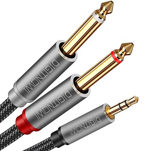 DIGITNOW 3.5mm 1/8" TRS to Dual 6.35mm 1/4" TS Mono Stereo Y-Cable Splitter Cord for Smartphone, Computer, CD Player, Speakers and Home Systems Amplifier, 3.3Ft - Image 2