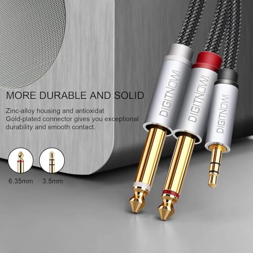 DIGITNOW 3.5mm 1/8" TRS to Dual 6.35mm 1/4" TS Mono Stereo Y-Cable Splitter Cord for Smartphone, Computer, CD Player, Speakers and Home Systems Amplifier, 3.3Ft - Image 4