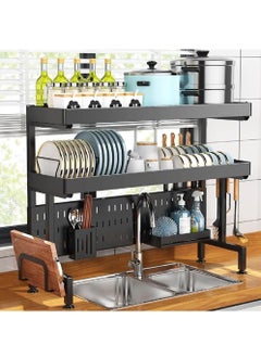 DubaiGallery 2 Layer Stainless Steel Kitchen Rack Dish Organizer Drying Rack Above Sink Drain Rack Kitchen Storage Countertop Utensil Holder  - Image 3