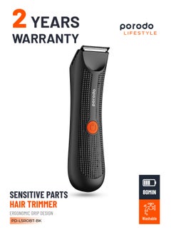 Sensitive Parts Hair Trimmer Ergonomic Grip Design - Black