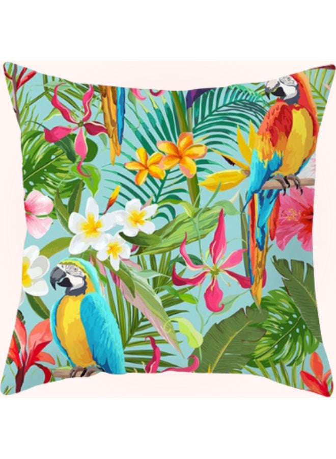 NIBEMINENT Tropical Bird Design Cushion Cover Multicolour 45x45cm