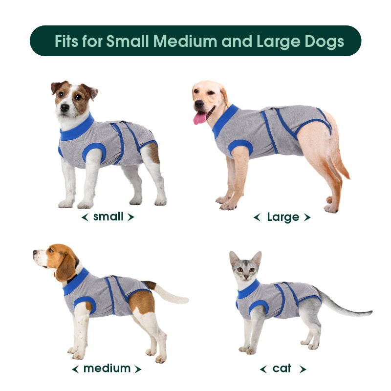 Kuoser Recovery Suit for Dogs Cats After Surgery, Professional Pet Recovery Shirt Dog Abdominal Wounds Bandages, Substitute E-Collar & Cone,Prevent Licking Dog Onesies Pet Surgery Recovery Suit - Image 3