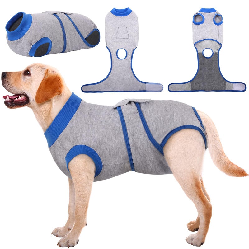 Kuoser Recovery Suit for Dogs Cats After Surgery, Professional Pet Recovery Shirt Dog Abdominal Wounds Bandages, Substitute E-Collar & Cone,Prevent Licking Dog Onesies Pet Surgery Recovery Suit - Image 1