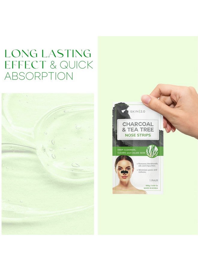 Skin 2.0 Tea Tree And Charcoal Nose Strips Unclogs & Minimizes Pores Removes Oil & Dirt Black Head Remover Pore Strips Cruelty Free Korean Skin Care For All Skin Types 18 Strips - Image 5