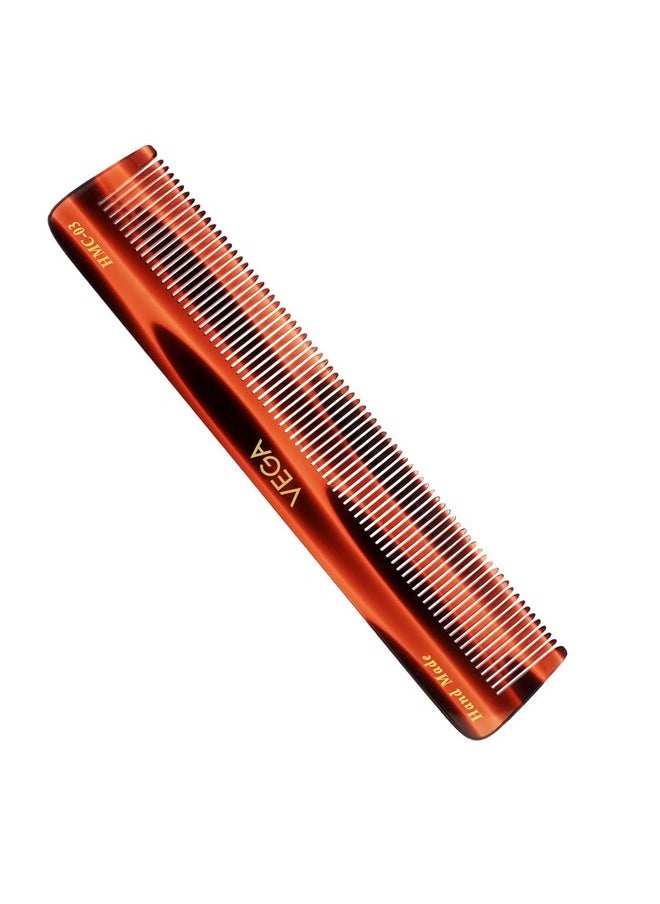 Vega Vega Tortoise All Fine Tooth Dressing Hair Comb ,Handmade, (India's No.1* Hair Comb Brand)For Men and Women, (HMC-03)  - Image 1